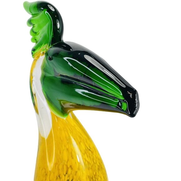 Fifth Avenue Crystal Tropical Toucan Yellow Bird Large  Blown Glass Figurine - Picture 7 of 12